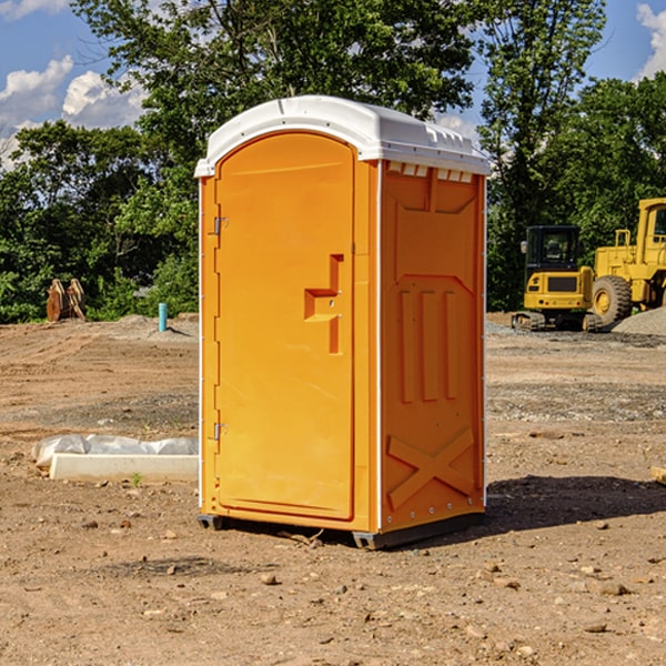 how often are the portable restrooms cleaned and serviced during a rental period in Coupon